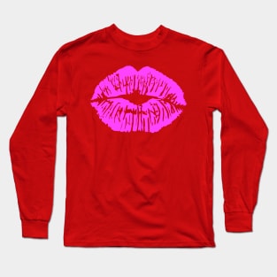 Pink Lips Kiss Long Sleeve T-Shirt